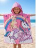 Kids Unicorn Patterned Hoodie Towel